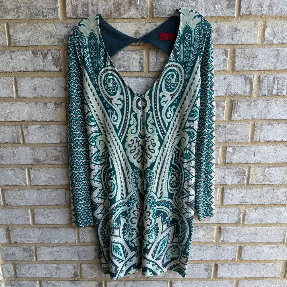 Tigerlily Long Sleeve Open Back Geometric Dress Women's Size 6